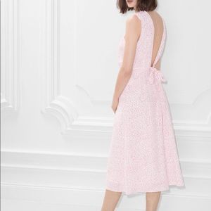 & Other Stories Pink Cross Front Dress Open Back